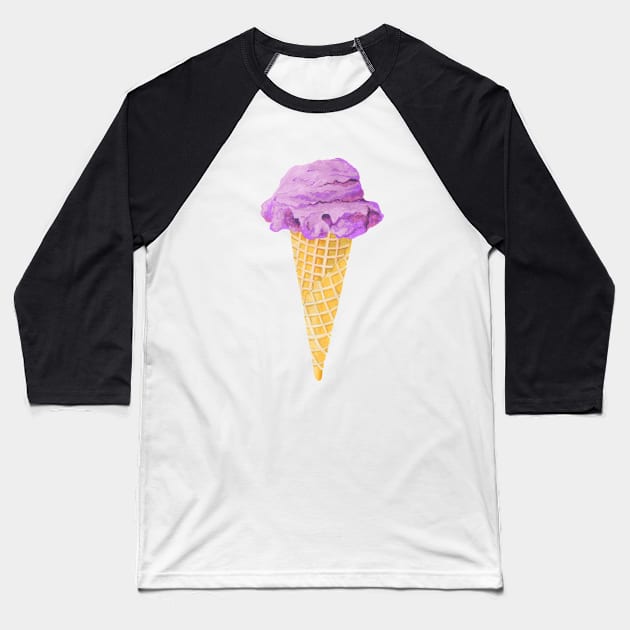 Watercolor icecream cone, watercolor, ice cream, cone, dessert Baseball T-Shirt by SouthPrints